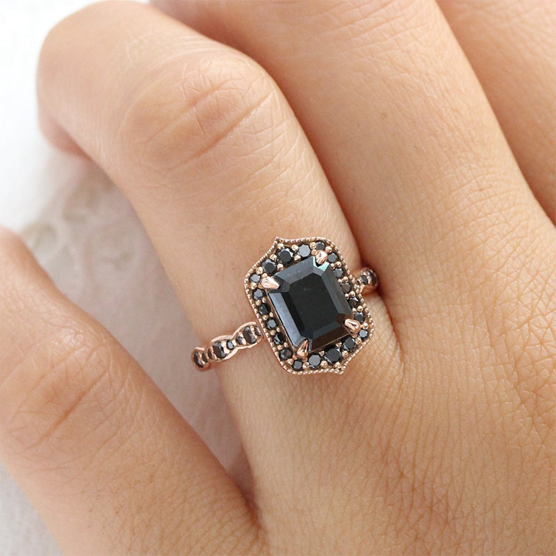 Attractive Rose Gold Radiant Cut Engagement Ring