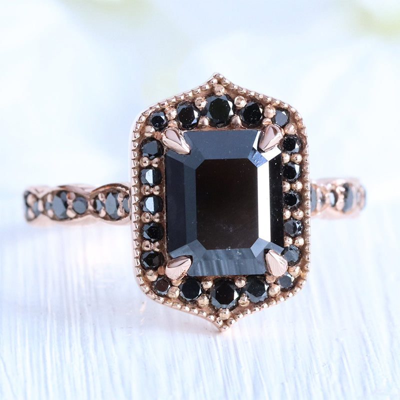 Attractive Rose Gold Radiant Cut Engagement Ring