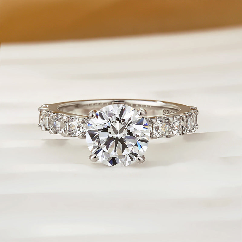 Timeless Round Cut Sona Simulated Diamond Engagement Ring