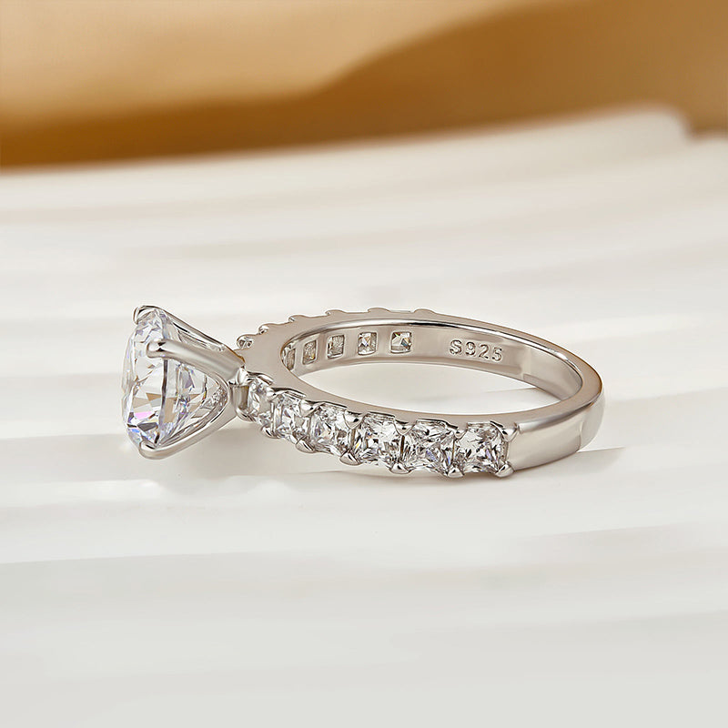 Timeless Round Cut Sona Simulated Diamond Engagement Ring