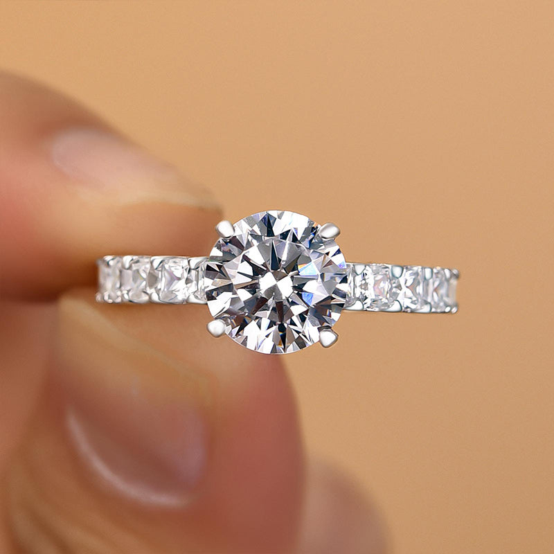 Timeless Round Cut Sona Simulated Diamond Engagement Ring