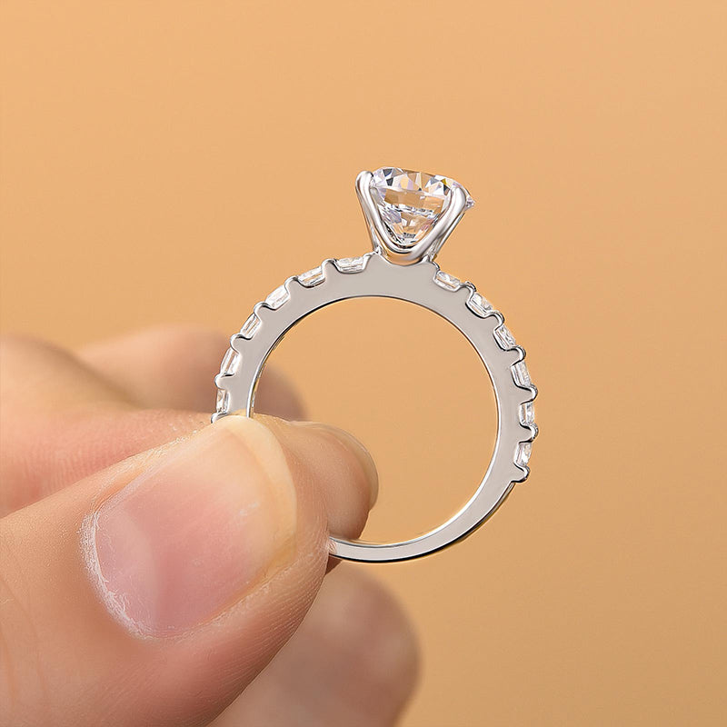 Timeless Round Cut Sona Simulated Diamond Engagement Ring