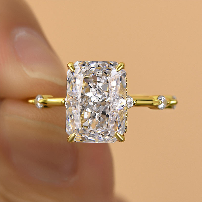 Maxine Exclusive Crushed Ice Radiant Cut Sona Simulated Diamond Engagement Ring