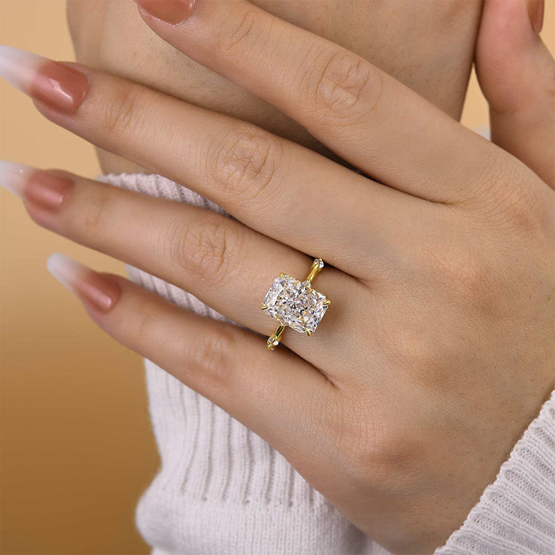 Maxine Exclusive Crushed Ice Radiant Cut Sona Simulated Diamond Engagement Ring