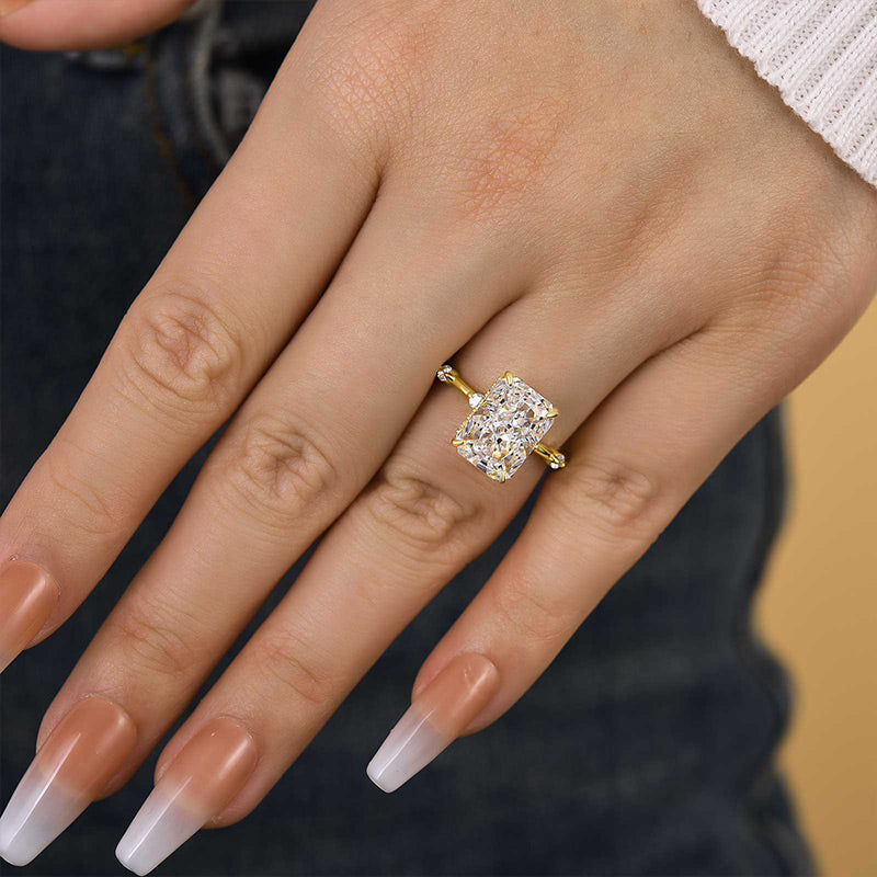 Maxine Exclusive Crushed Ice Radiant Cut Sona Simulated Diamond Engagement Ring
