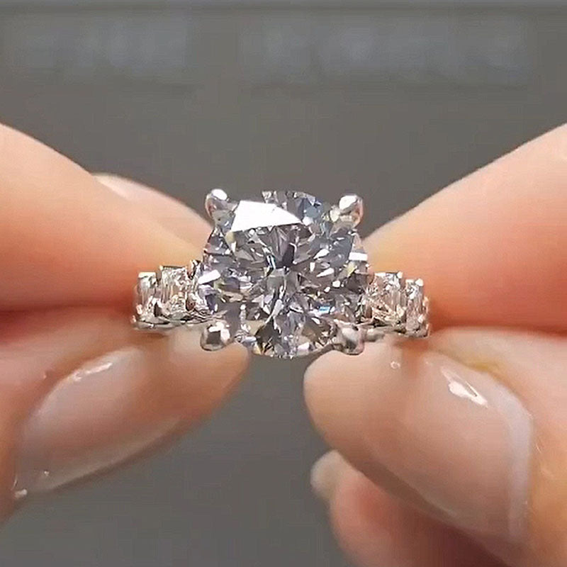 Ahabobo Luxury 4.0 CT Round Cut Engagement Ring
