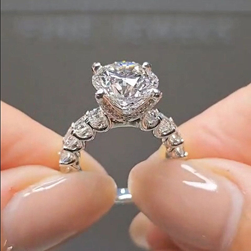 Ahabobo Luxury 4.0 CT Round Cut Engagement Ring