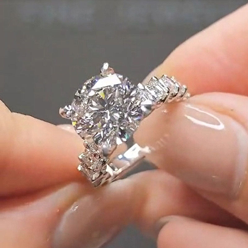 Ahabobo Luxury 4.0 CT Round Cut Engagement Ring
