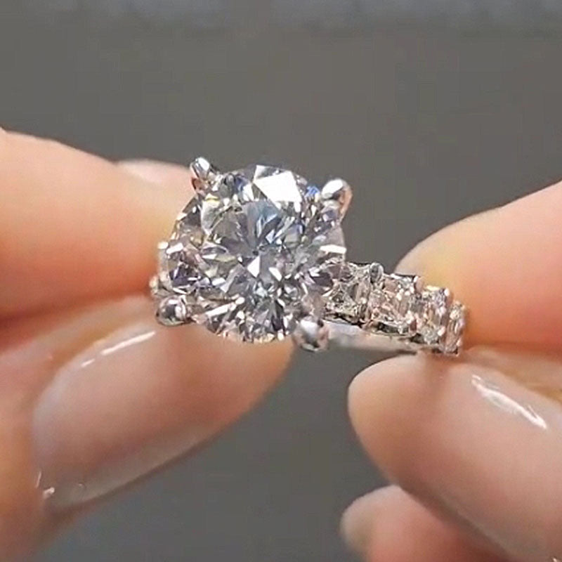 Ahabobo Luxury 4.0 CT Round Cut Engagement Ring
