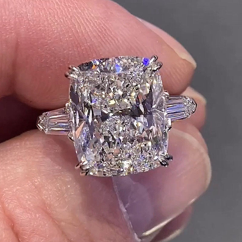 Maxine Sparkle 7.0Ct Cushion Cut Three Stone Engagement Ring