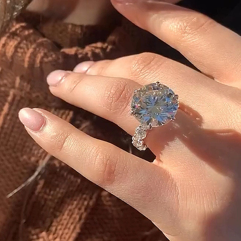 Ahabobo Unique 6 Prong 6.0Ct Round Cut Engagement Ring