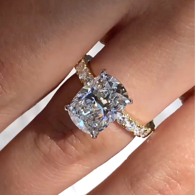 Maxine Exclusive 6.5Ct Elongated Cushion Cut Engagement Ring For Women