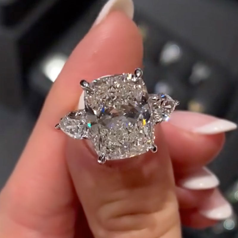Ahabobo Luxury 6.5Ct Elongated Cushion Cut Engagement Ring