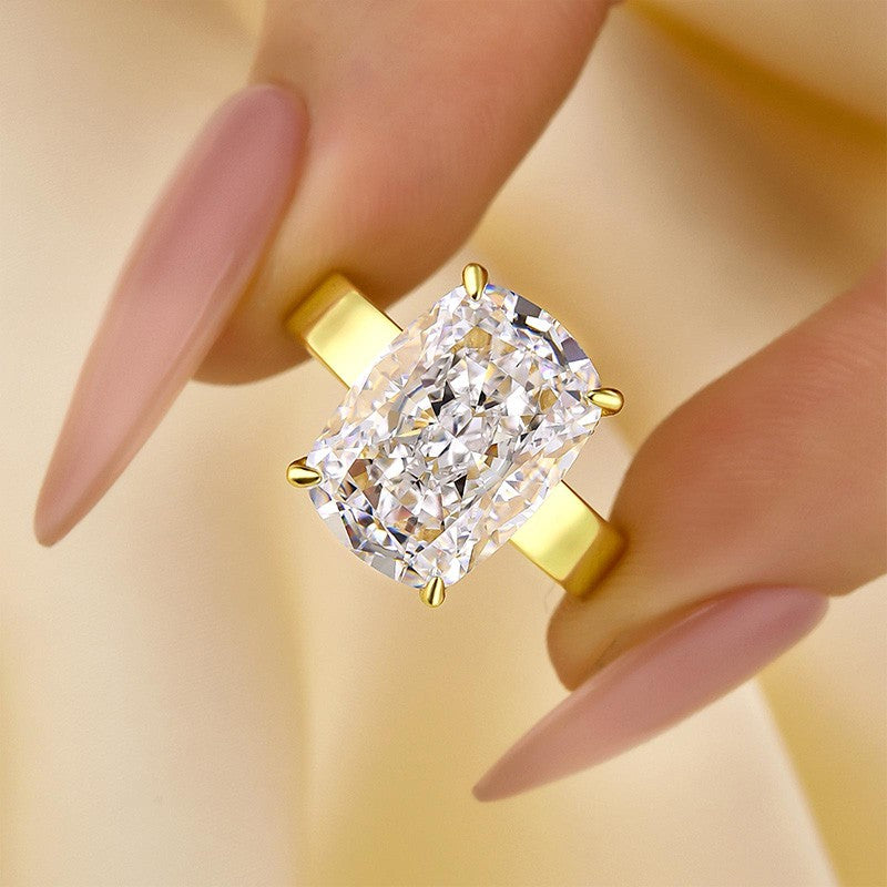 8.5Ct Elongated Cushion Cut Hidden Halo Engagement Ring Travel Ring