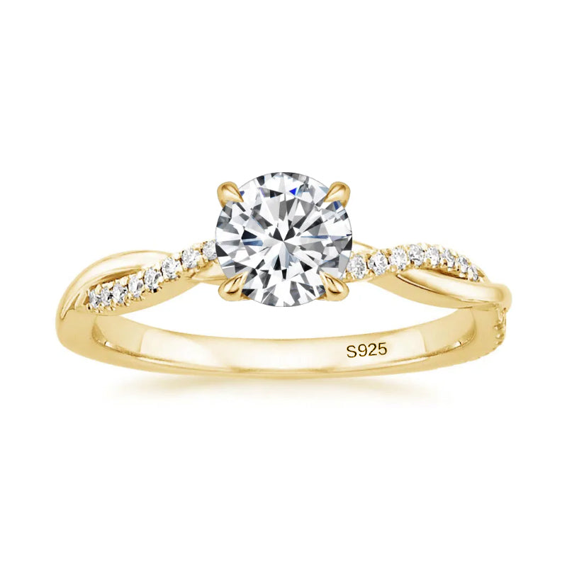 Twist 1.25 Carat Round Cut Promise Ring For Her In Sterling Silver