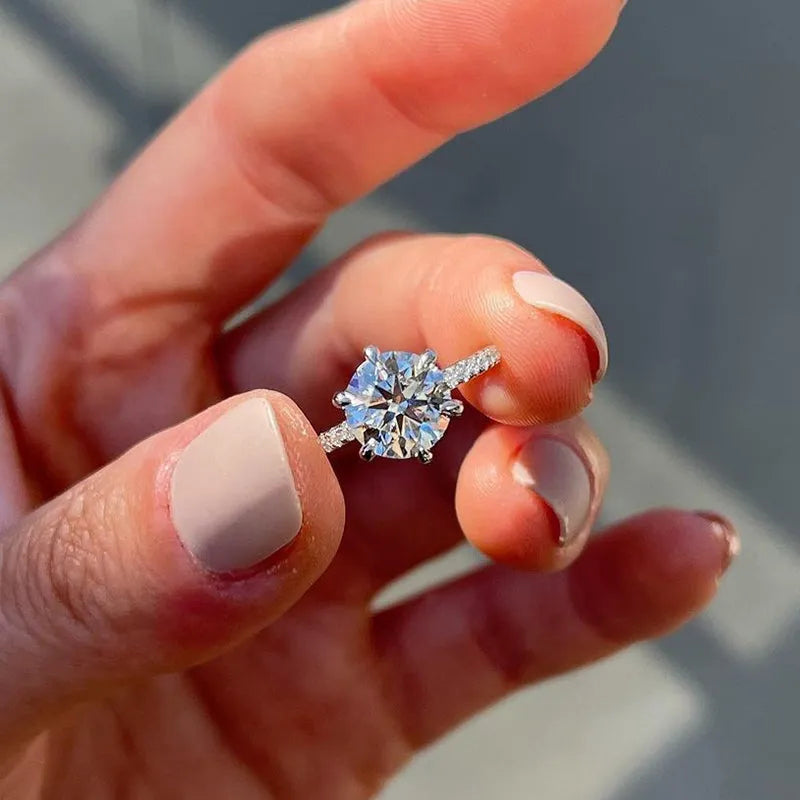Maxine Moissanite 3.0 Carat 6 Prong Round Cut Engagement Ring