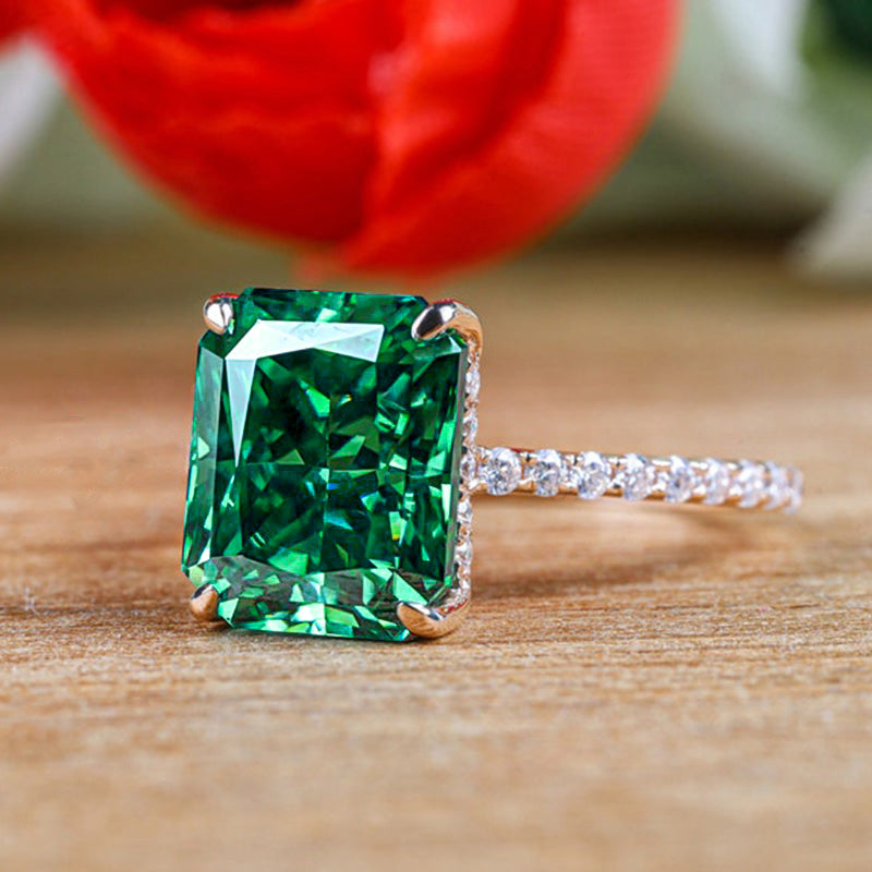 Gorgeous Paraiba Tourmaline Radiant Cut Engagement Ring In Sterling Silver