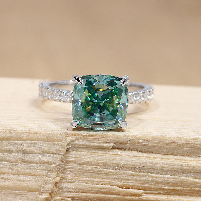 Exclusive Cushion Cut Paraiba Tourmaline Engagement Ring