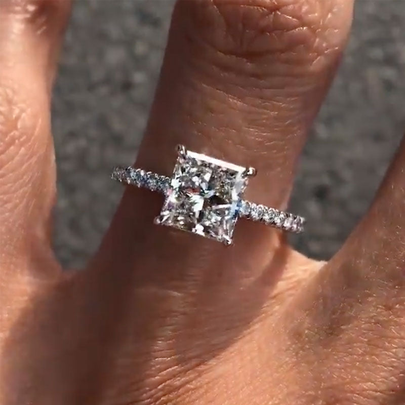 Maxine Moissanite 2.0 Carat Square Princess Cut Engagement Ring