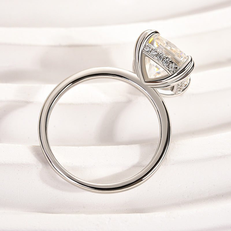 Maxine Moissanite 4.5 Carat Cushion Cut Engagement Ring In Sterling Silver