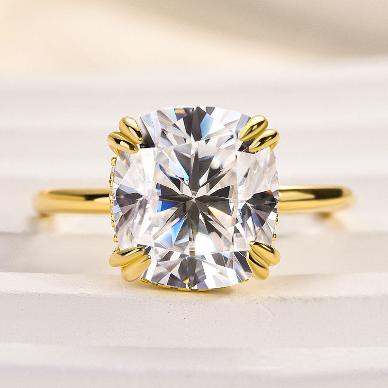 Maxine Moissanite 4.5 Carat Cushion Cut Engagement Ring In Sterling Silver