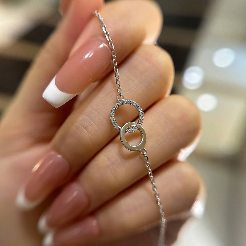 Ahabobo Moissanite Round Cut Bracelet In Sterling Silver