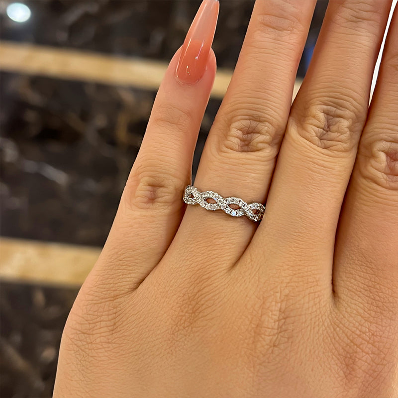 Classic Infinity Wedding Band for Women In Sterling Silver