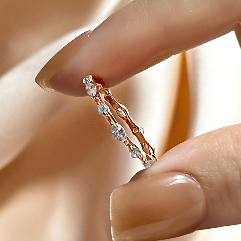 Ahabobo Fashion Marquise & Round Cut Wedding Band