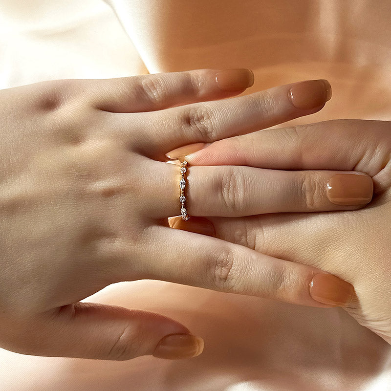 Ahabobo Fashion Marquise & Round Cut Wedding Band