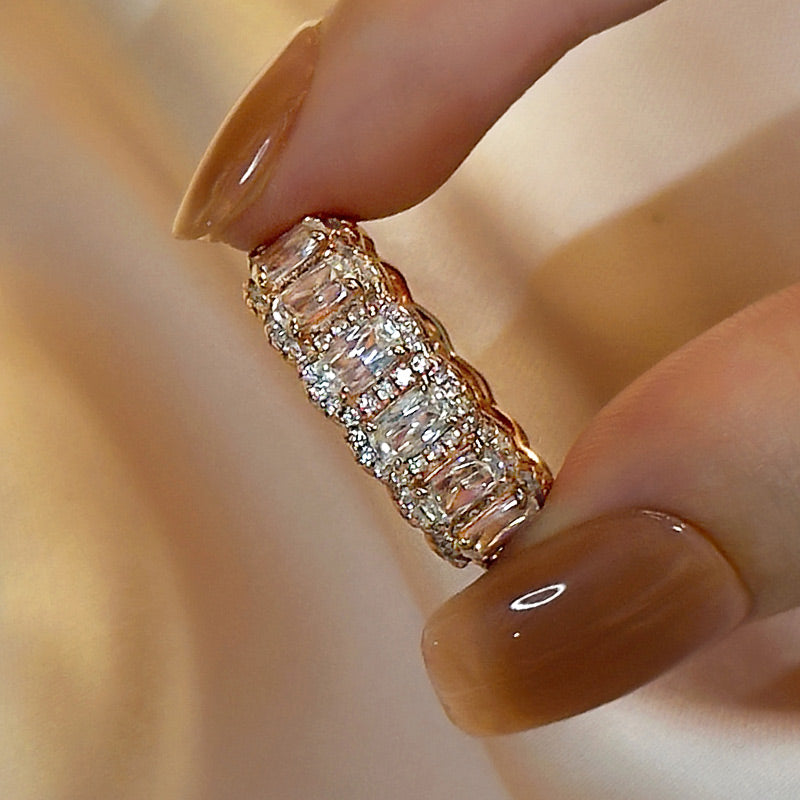Luxurious Halo Cushion Cut Wide Wedding Band For Women In Sterling Silver