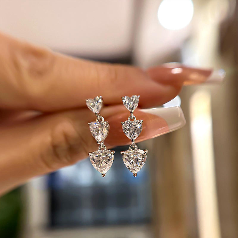 1.5Ct Elegant Heart Cut Women's Stud Earrings In Sterling Silver