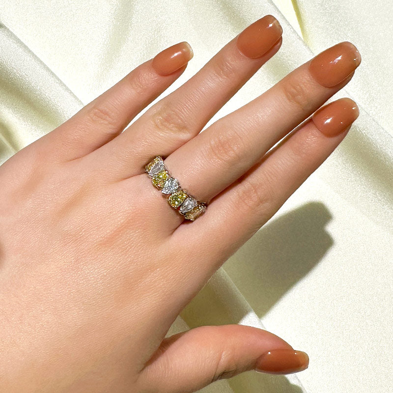 Ahabobo Special Full Pear Cut Women's Wedding Band In Sterling Silver