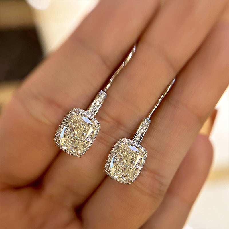 2.5Ct Lovely Halo Cushion Cut Women's Earrings