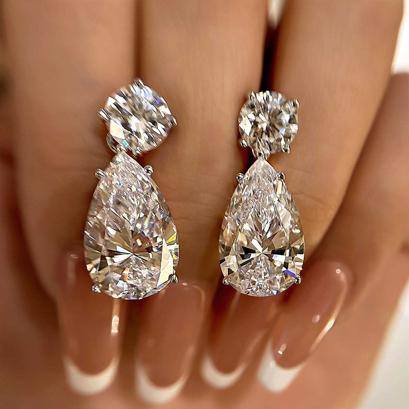 7.5Ct Precious Pear Cut Women's Earrings In Sterling Silver