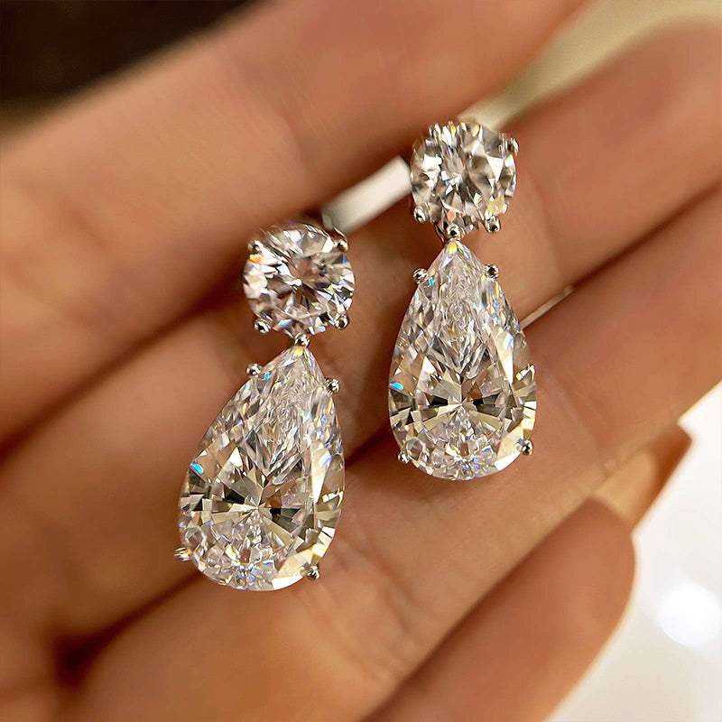 7.5Ct Precious Pear Cut Women's Earrings In Sterling Silver