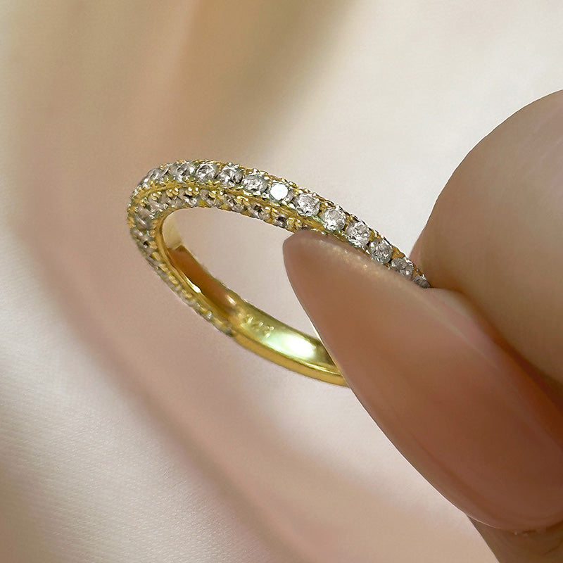 Ahabobo Classic Round Cut Women's Wedding Band