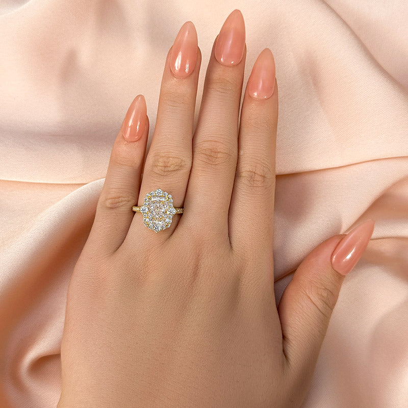 Gorgeous Halo Radiant Cut Simulated Diamond Engagement Ring In Sterling Silver