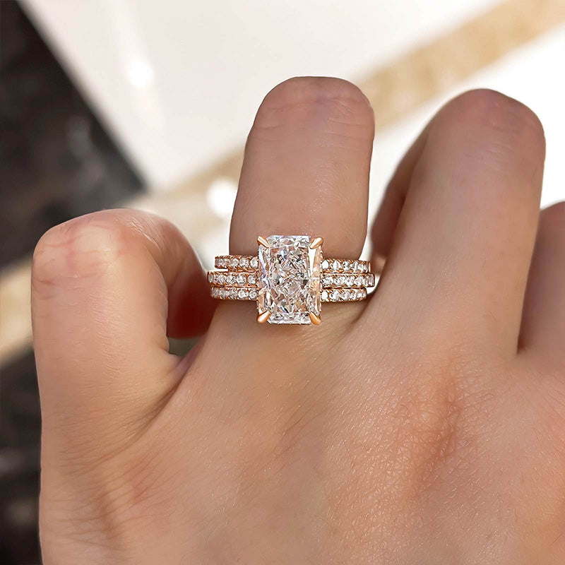 Timeless Radiant Cut Simulated Diamond 3PC Wedding Ring Set