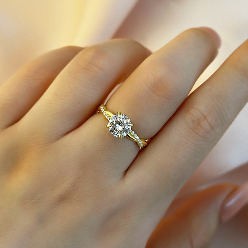 Twist 1.25 Carat Round Cut Promise Ring For Her In Sterling Silver