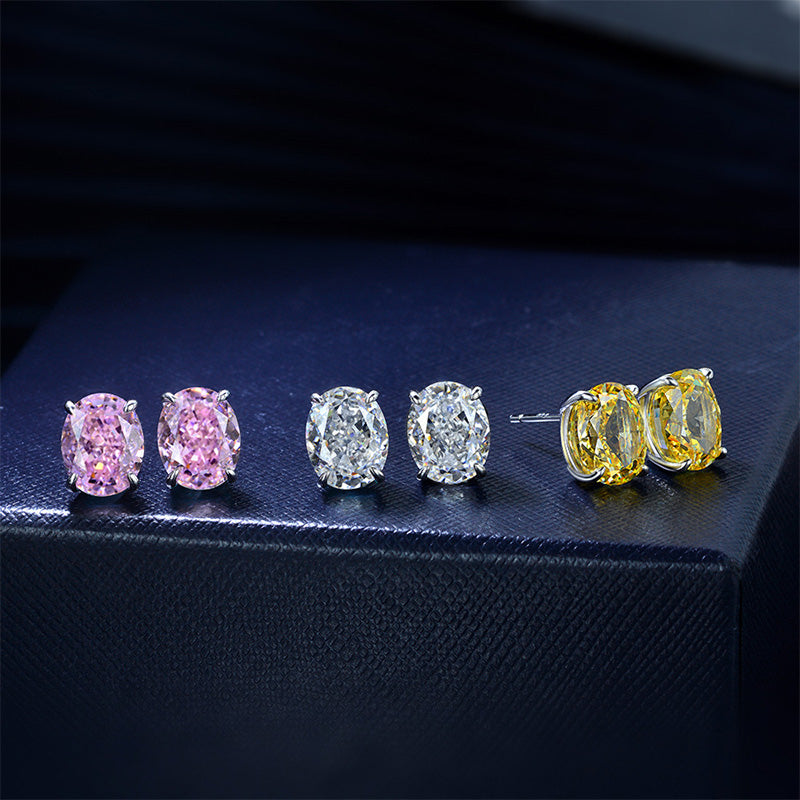 2.0Ct Stunning Classic Oval Cut Sona Simulated Diamond Stud Earrings In Sterling Silver
