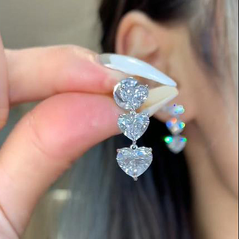 1.5Ct Elegant Heart Cut Women's Stud Earrings In Sterling Silver