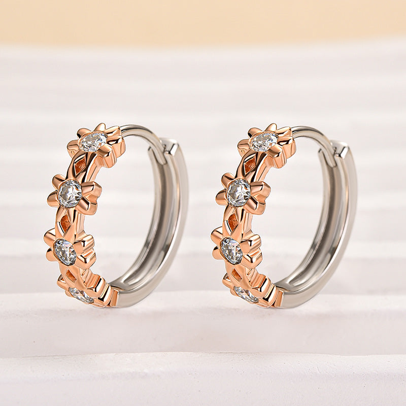 0.15Ct Moissanite Daisy Flower Earrings