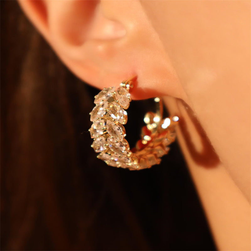 Maxine Exquisite Marquise Cut Women's Earrings In Sterling Silver