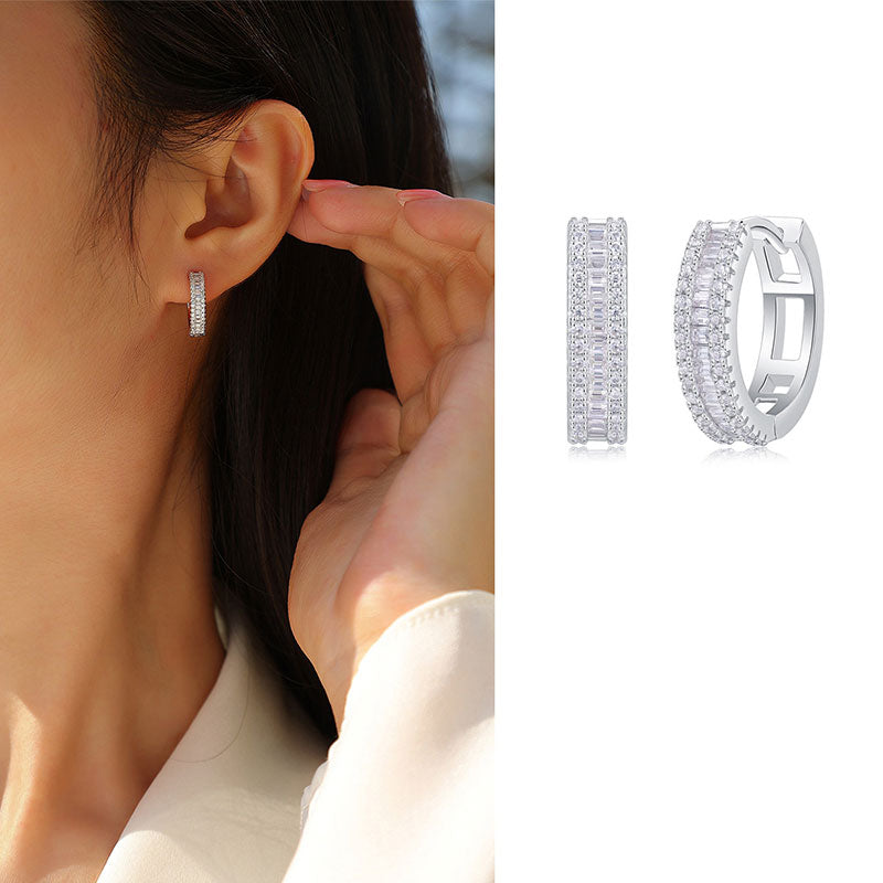 0.58Ct Moissanite Chic Design Stud Earrings