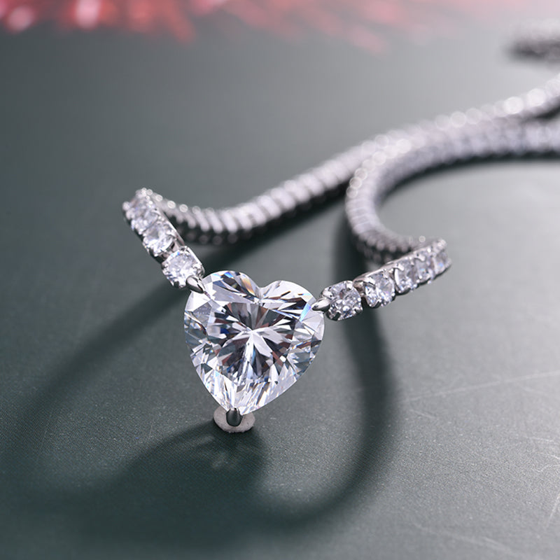 Stunning Heart Cut Sona Simulated Diamond 4PC Jewelry Set In Sterling Silver