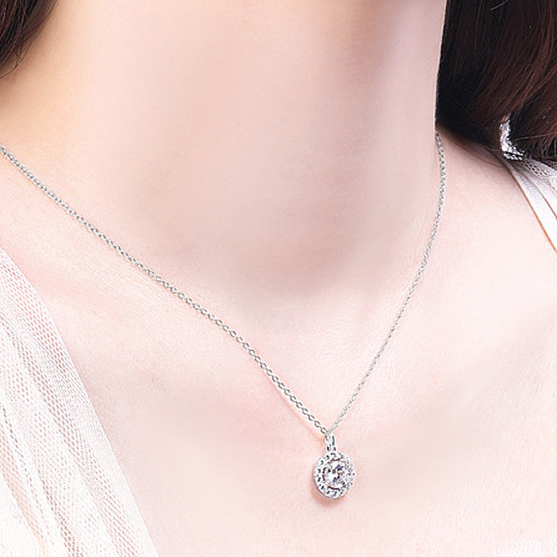 Classic Sterling Silver Birthstone Necklace for Mom