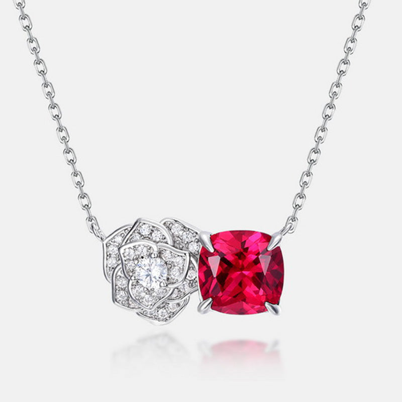 Maxine Mother's Day Gift Ruby Cushion Cut Necklace