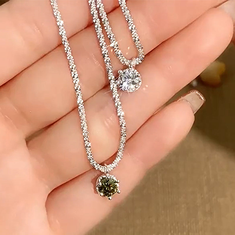 Starry Sky Sparkling Round Cut Moissanite Pendant Necklace