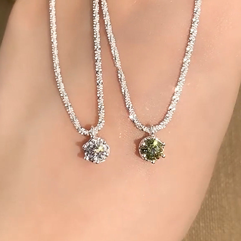 Starry Sky Sparkling Round Cut Moissanite Pendant Necklace