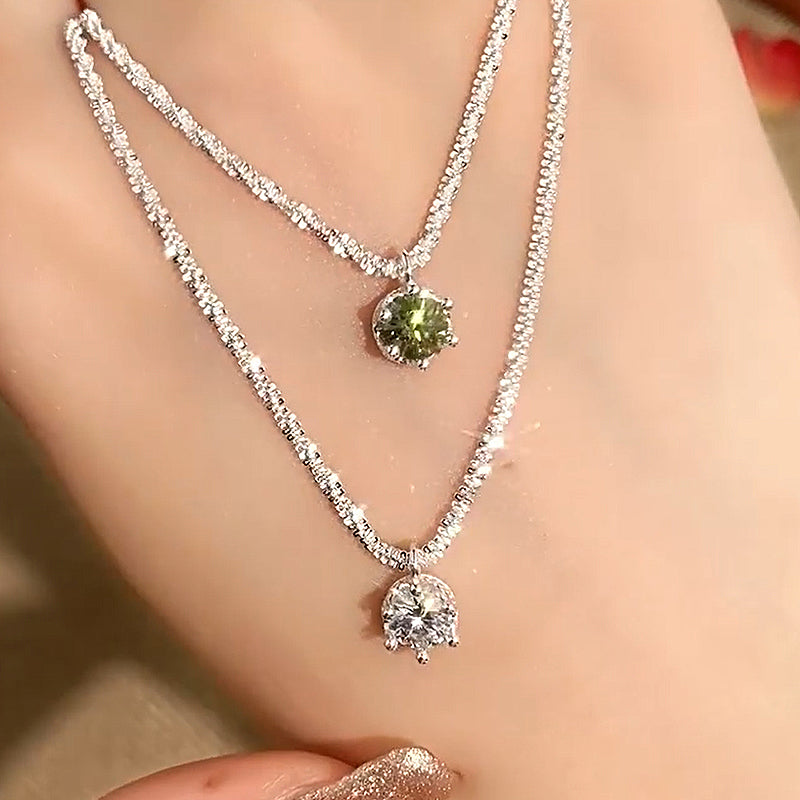 Starry Sky Sparkling Round Cut Moissanite Pendant Necklace